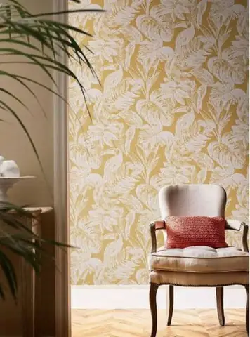 Các Mẫu Giấy Dán Tường Màu Vàng Hoa Văn Hiện Đại