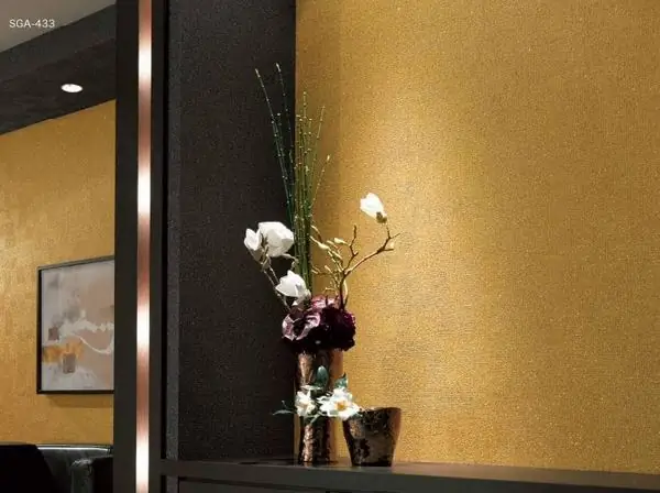 Giấy Dán Tường Màu Vàng Đơn Giản Hiện Đại.