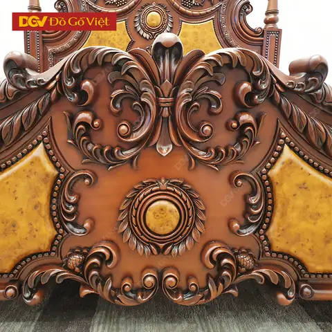 Giường Ngủ Gõ Đỏ Cổ Điển Chạm Nho Cao Cấp Đẹp Giá Rẻ