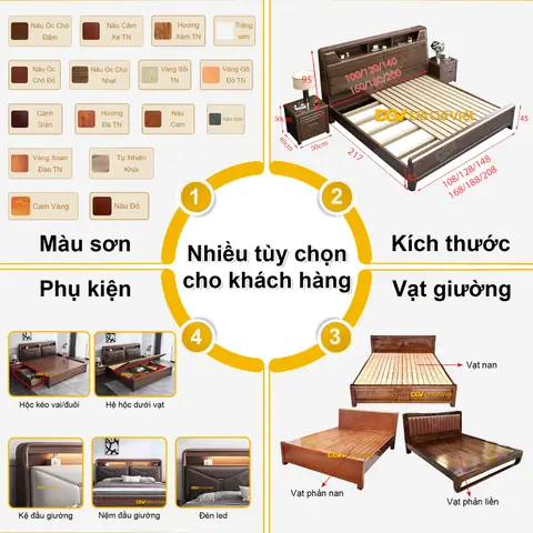 Giường Ngủ Gỗ Tự Nhiên