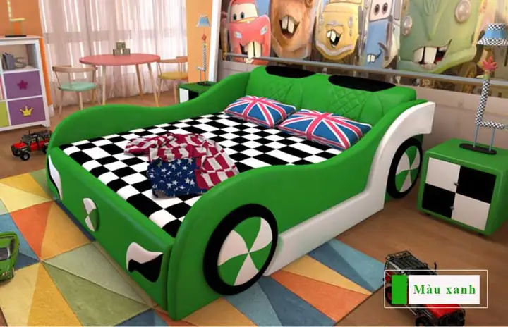 Giường Da Ô Tô Tre Em Có Lan Can