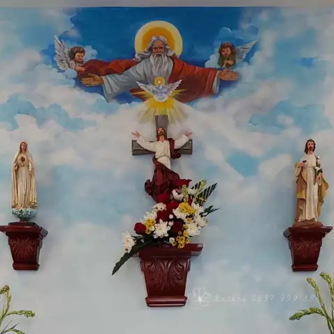 43. Mẫu Cắm Hoa Cúc Nhiều Màu Ở Bàn Thờ Chúa Số 43