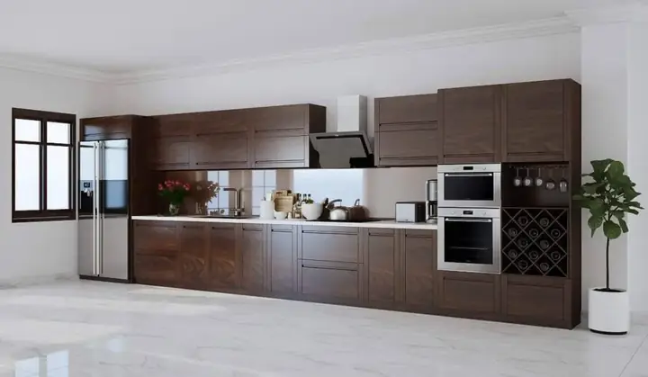 Tủ Bếp Gỗ Óc Chó Tự Nhiên Đẹp, Cao Cấp