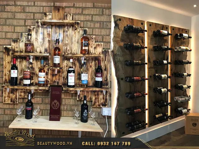 50 Mẫu Kệ Rượu Gỗ Treo Tường Đẹp Giá Rẻ