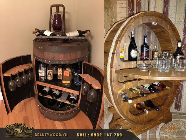 50 Mẫu Kệ Rượu Gỗ Treo Tường Đẹp Giá Rẻ