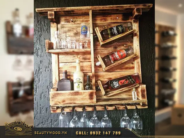 50 Mẫu Kệ Rượu Gỗ Treo Tường Đẹp Giá Rẻ