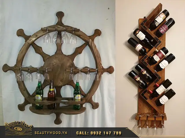50 Mẫu Kệ Rượu Gỗ Treo Tường Đẹp Giá Rẻ