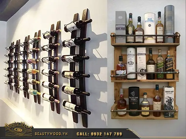50 Mẫu Kệ Rượu Gỗ Treo Tường Đẹp Giá Rẻ