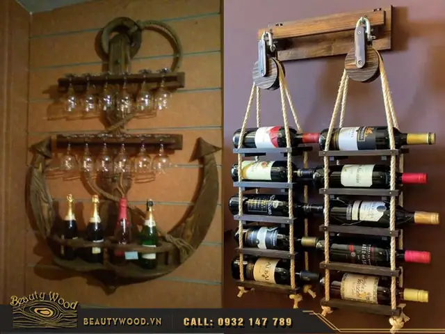 50 Mẫu Kệ Rượu Gỗ Treo Tường Đẹp Giá Rẻ