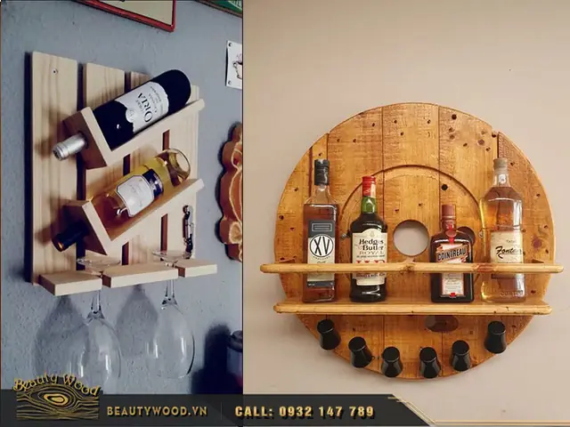 50 Mẫu Kệ Rượu Gỗ Treo Tường Đẹp Giá Rẻ