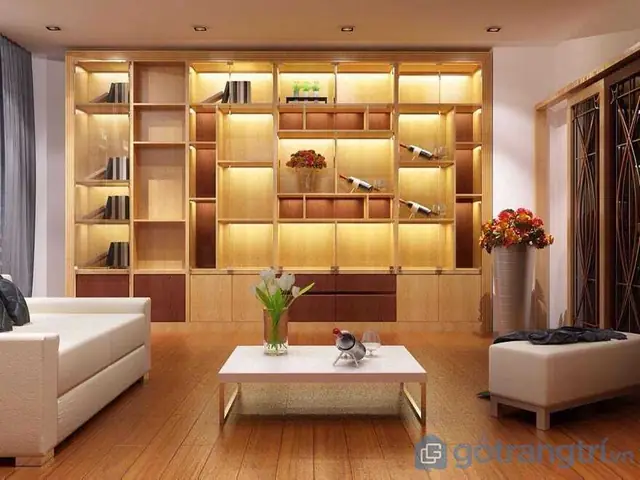 Tủ Kệ Gỗ Trang Trí Âm Tường