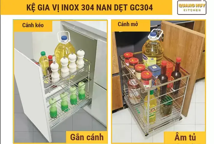 Hình Thức Lắp Đặt Kệ Gia Vị Inox 304