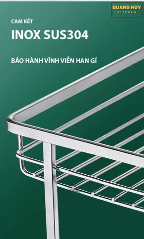 Giá Gia Vị Inox 304 Có Thiết Kế Nan Dẹt Độ Tinh Tế Cao