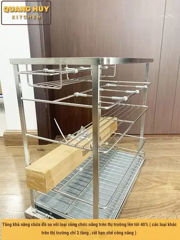 Kệ Gia Vị Inox 304 Thiết Kế Khác Biệt 3 Tầng Để Đồ