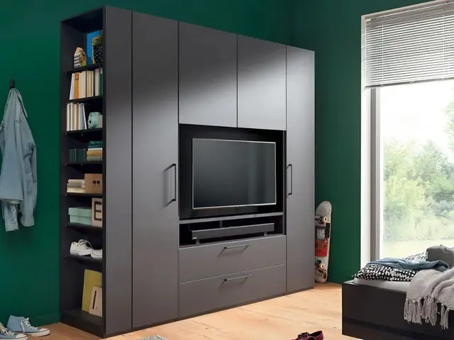 Tủ Quần Áo Kết Hợp Kệ Tivi Cho Phòng Ngủ Nhỏ