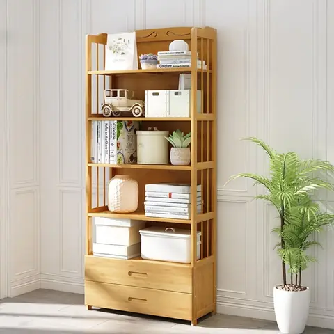 Mẫu 3: Kệ Gỗ Phòng Khách Có Ngăn Kéo