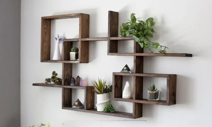 Mẫu 6: Kệ Trang Trí Phòng Khách Với Nhiều Kiểu Dáng Độc Đáo