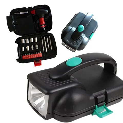 Đèn Pin Sạc Mini Có Zoom Hộp Xanh Xpe+cob Light Siêu Sáng