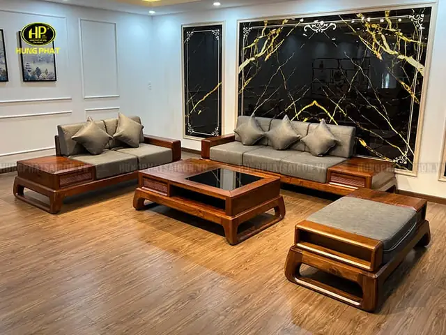Bộ Sofa Gỗ Óc Chó Hiện Đại Ho-03-a Bộ Sofa Gỗ Óc Chó Hiện Đại Ho-03-a