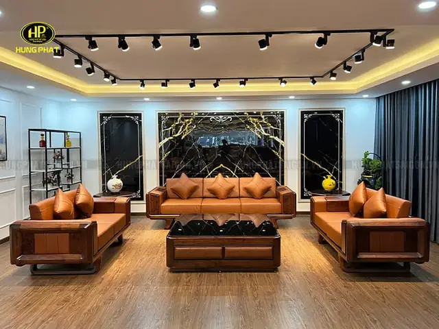 Bộ Sofa Gỗ Óc Chó Cao Cấp Ho-105-b Bộ Sofa Gỗ Óc Chó Cao Cấp Ho-105-b