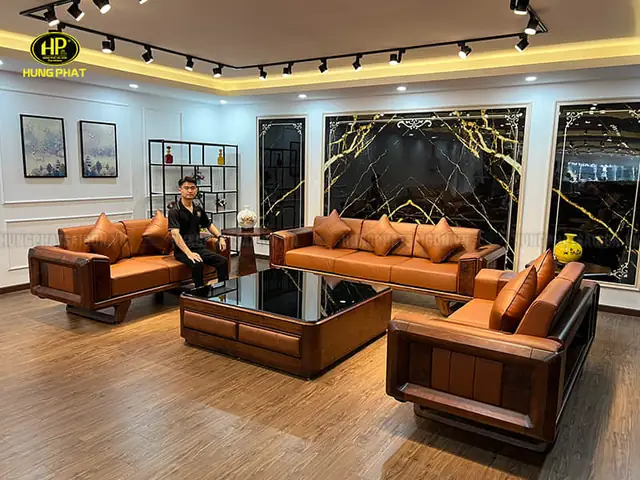 Bộ Sofa Gỗ Óc Chó Hiện Đại Ho-105-b Bộ Sofa Gỗ Óc Chó Hiện Đại Ho-105-b