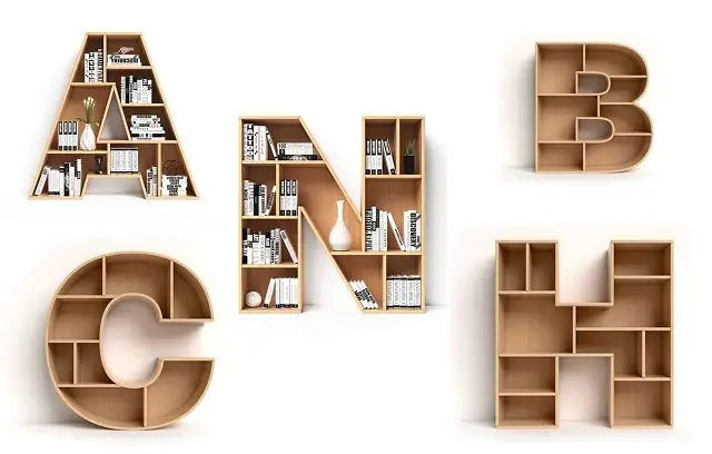 Cách Thiết Kế Kệ Sách Treo Tường Tự Làm Theo Chữ Cái