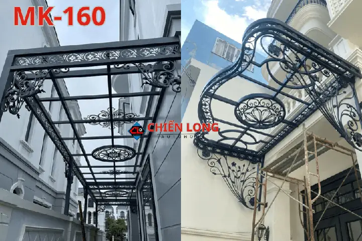 Khung Sắt Mỹ Thuật Mái Che Sân Trước Nhà - Kinh Cường Lực - Mk150 Khung Sắt Mỹ Thuật Mái Che Sân Trước Nhà - Kinh Cường Lực - Mk150