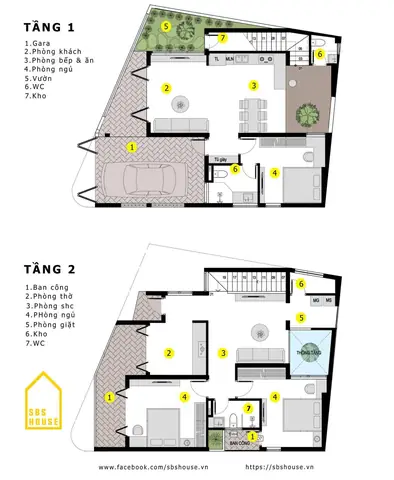 Công Năng Nhà Ở 2 Tầng 9.4×11.9m