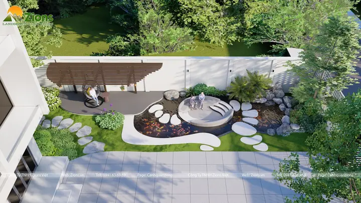 Thiết Kế Sân Vườn Nghỉ Dưỡng Phong Cách Nhiệt Đới Tại An Giang