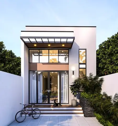 Mặt Tiền Nhà Gác Lửng Hiện Đại 5x14m