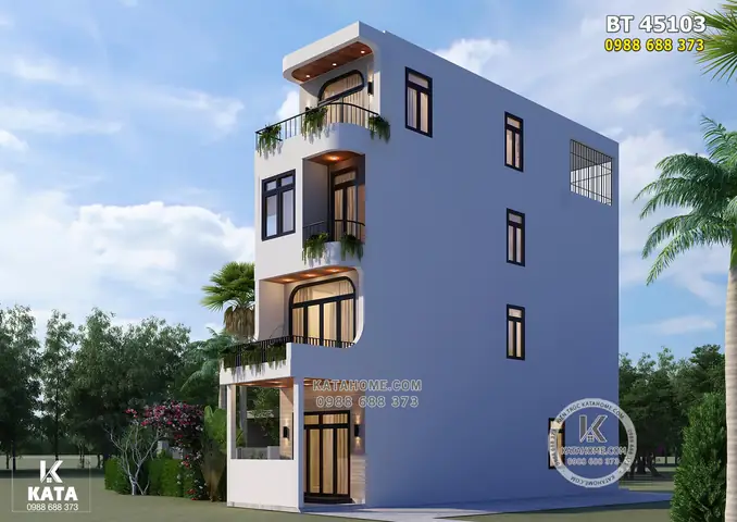 Mặt Tiền Nhà Ống 4 Tầng Hiện Đại Mặt Tiền Nhà Ống 4 Tầng Hiện Đại