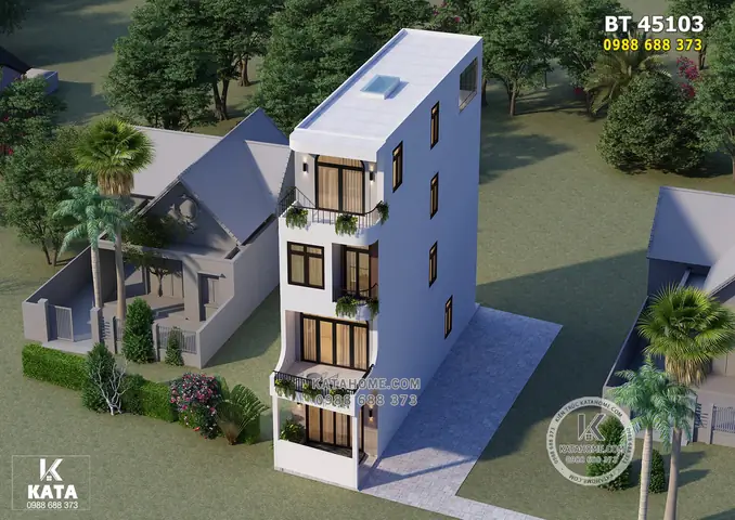 Mặt Tiền Nhà Ống 4 Tầng Hiện Đại Mặt Tiền Nhà Ống 4 Tầng Hiện Đại