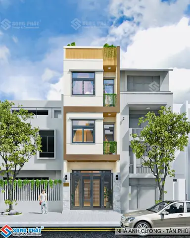 Mẫu Nhà Mặt Tiền 4m 3 Tầng