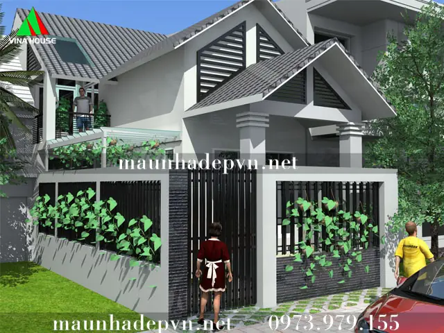 Hình Ảnh Cho Mẫu 9x13m Bản Vẽ Nhà Cấp 4 Sân Vườn: Hình Ảnh Cho Mẫu 9x13m Bản Vẽ Nhà Cấp 4 Sân Vườn: