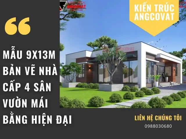 Hình Ảnh Cho Mẫu 9x13m Bản Vẽ Nhà Cấp 4 Sân Vườn: Hình Ảnh Cho Mẫu 9x13m Bản Vẽ Nhà Cấp 4 Sân Vườn: