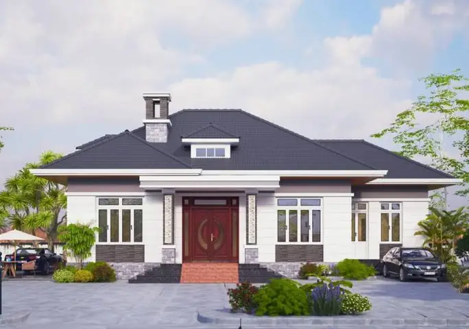 Hình Ảnh Cho Mẫu 9x13m Bản Vẽ Nhà Cấp 4 Sân Vườn: Hình Ảnh Cho Mẫu 9x13m Bản Vẽ Nhà Cấp 4 Sân Vườn: