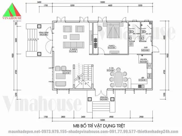 Hình Ảnh Cho Mẫu 9x13m Bản Vẽ Nhà Cấp 4 Sân Vườn: Hình Ảnh Cho Mẫu 9x13m Bản Vẽ Nhà Cấp 4 Sân Vườn: