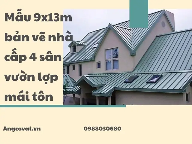 Hình Ảnh Cho Mẫu 9x13m Bản Vẽ Nhà Cấp 4 Sân Vườn: