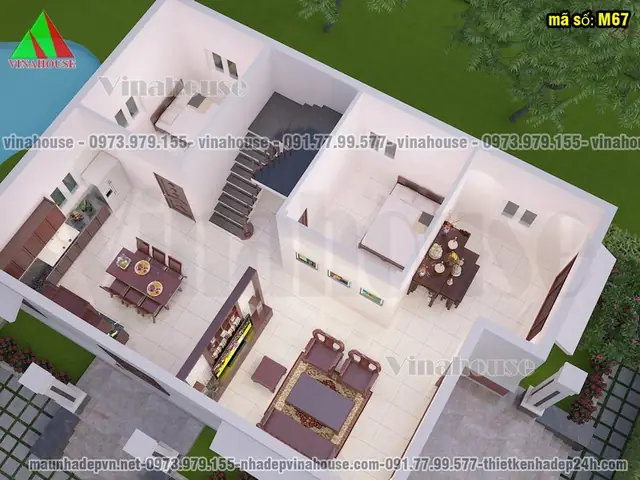 Hình Ảnh Cho Mẫu 9x13m Bản Vẽ Nhà Cấp 4 Sân Vườn: Hình Ảnh Cho Mẫu 9x13m Bản Vẽ Nhà Cấp 4 Sân Vườn: