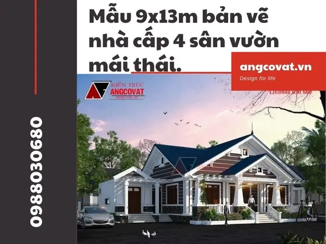 Hình Ảnh Cho Mẫu 9x13m Bản Vẽ Nhà Cấp 4 Sân Vườn: Hình Ảnh Cho Mẫu 9x13m Bản Vẽ Nhà Cấp 4 Sân Vườn: