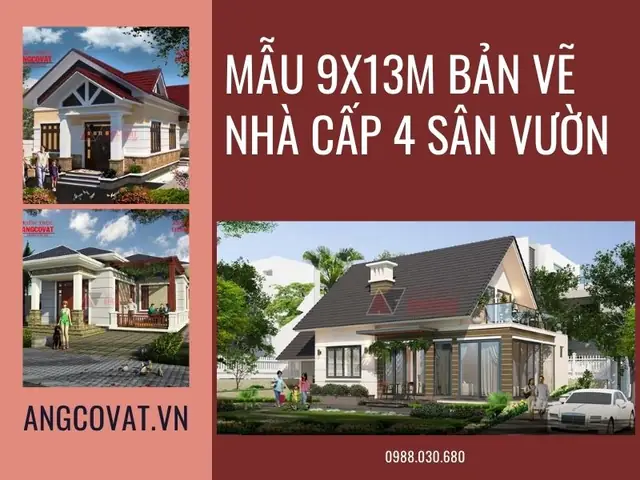 Hình Ảnh Cho Mẫu 9x13m Bản Vẽ Nhà Cấp 4 Sân Vườn: Hình Ảnh Cho Mẫu 9x13m Bản Vẽ Nhà Cấp 4 Sân Vườn:
