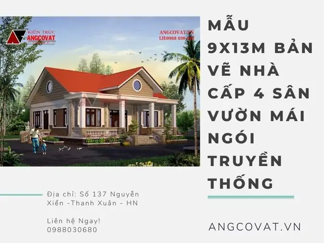 Hình Ảnh Cho Mẫu 9x13m Bản Vẽ Nhà Cấp 4 Sân Vườn: Hình Ảnh Cho Mẫu 9x13m Bản Vẽ Nhà Cấp 4 Sân Vườn:
