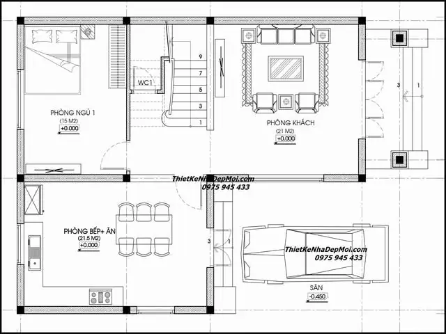 Hình Ảnh Cho Mẫu 9x13m Bản Vẽ Nhà Cấp 4 Sân Vườn: Hình Ảnh Cho Mẫu 9x13m Bản Vẽ Nhà Cấp 4 Sân Vườn: