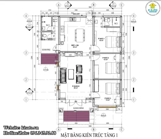 Hình Ảnh Cho Mẫu 9x13m Bản Vẽ Nhà Cấp 4 Sân Vườn: Hình Ảnh Cho Mẫu 9x13m Bản Vẽ Nhà Cấp 4 Sân Vườn: