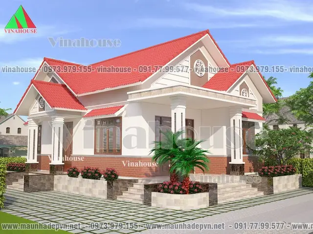 Hình Ảnh Cho Mẫu 9x13m Bản Vẽ Nhà Cấp 4 Sân Vườn: Hình Ảnh Cho Mẫu 9x13m Bản Vẽ Nhà Cấp 4 Sân Vườn: