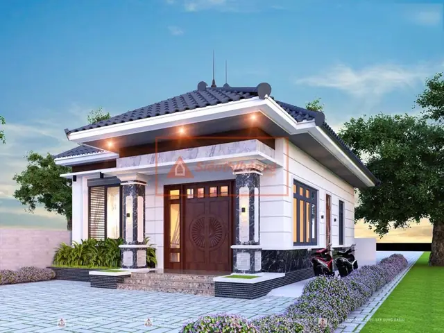 Hình Ảnh Cho Mẫu 9x13m Bản Vẽ Nhà Cấp 4 Sân Vườn: Hình Ảnh Cho Mẫu 9x13m Bản Vẽ Nhà Cấp 4 Sân Vườn: