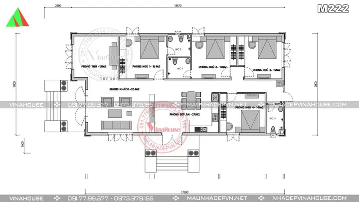Hình Ảnh Cho Mẫu 9x13m Bản Vẽ Nhà Cấp 4 Sân Vườn: Hình Ảnh Cho Mẫu 9x13m Bản Vẽ Nhà Cấp 4 Sân Vườn: