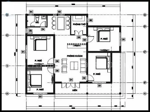 Hình Ảnh Cho Mẫu 9x13m Bản Vẽ Nhà Cấp 4 Sân Vườn: Hình Ảnh Cho Mẫu 9x13m Bản Vẽ Nhà Cấp 4 Sân Vườn: