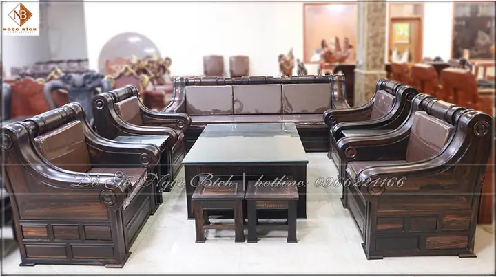Bá» Sofa Phã¡o Gá» Mun