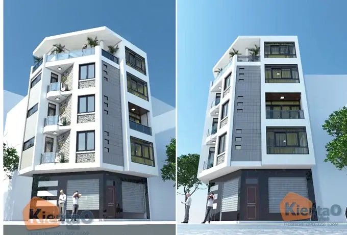 Thiết Kế Nhà Kiểu Ống 5 Tầng Lô Góc Tại Xa La Thiết Kế Nhà Kiểu Ống 5 Tầng Lô Góc Tại Xa La